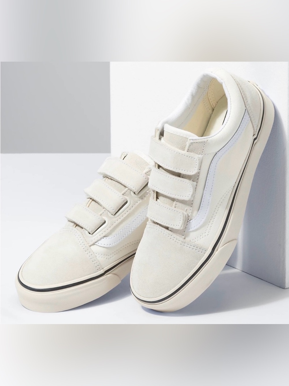Vans Old Skool V Velcro Marshmallow Turtledove Men’s 8.5 Women’s 10
